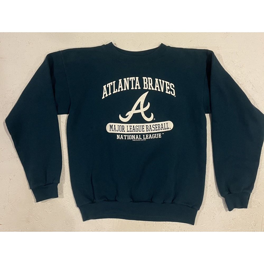 Vintage Atlanta Braves‎  Crewneck Sweatshirt Logo 7 MLB Baseball Youth XL Mens S